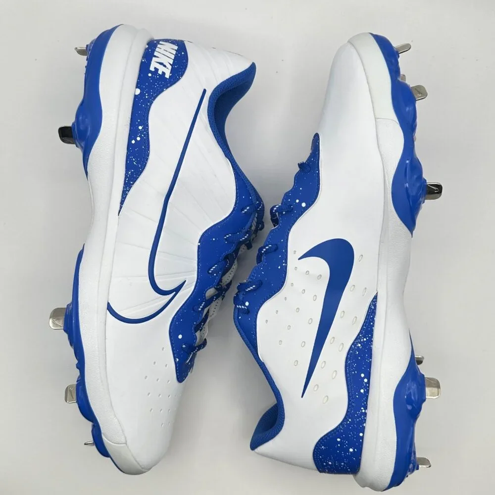 Men's Nike Alpha Huarache Varsity 4 Low White/Hyper Royal DJ6516-102 Size 13 NEW - Picture 7 of 8